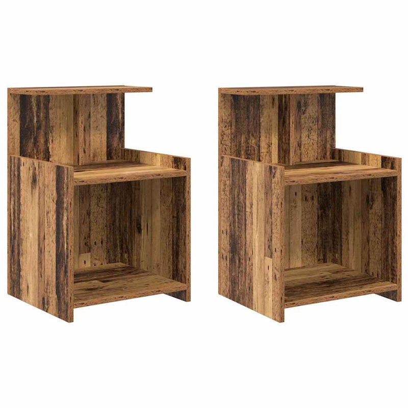 Bedside Cabinet 2 Pcs 40 X 35 X 60 Cm, Old Wood