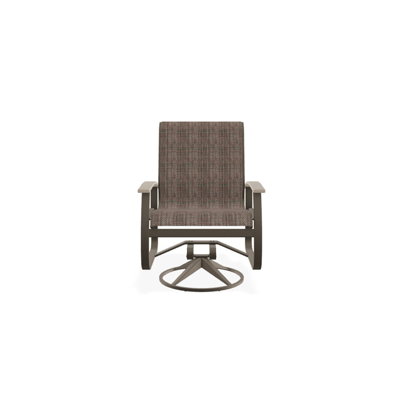 Belle Isle Outdoor Dining Armchair, Desert P60, Textured Snow, Brown Sunbrella® Tweed