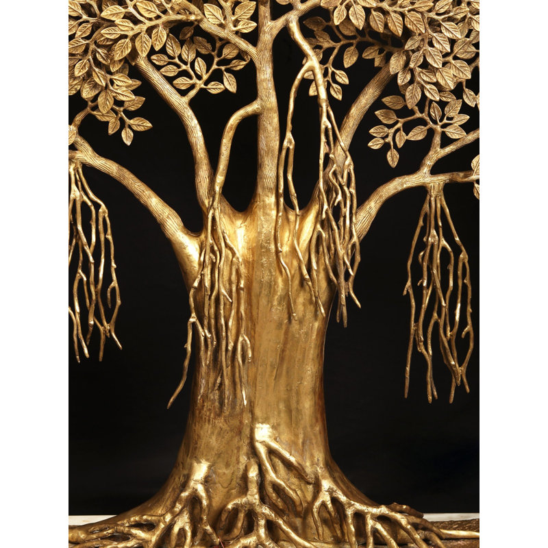 Arbre de vie en laiton 58 po avec base en marbre 