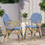 Chaise sarcelle française exceptionnelle avec des dimensions de 21,15 po de profondeur, 21,9 de largeur et 35,11 de hauteur pour les collaborations en plein air - profondeur, largeur, hauteur