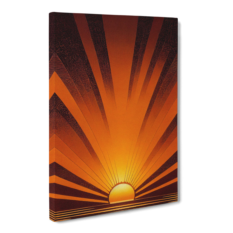Gallia Sunset Engraving - Wrapped Canvas Print, 50cm H x 35cm W