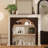 Beige + Black Solid Wood Freestanding Fireplace
