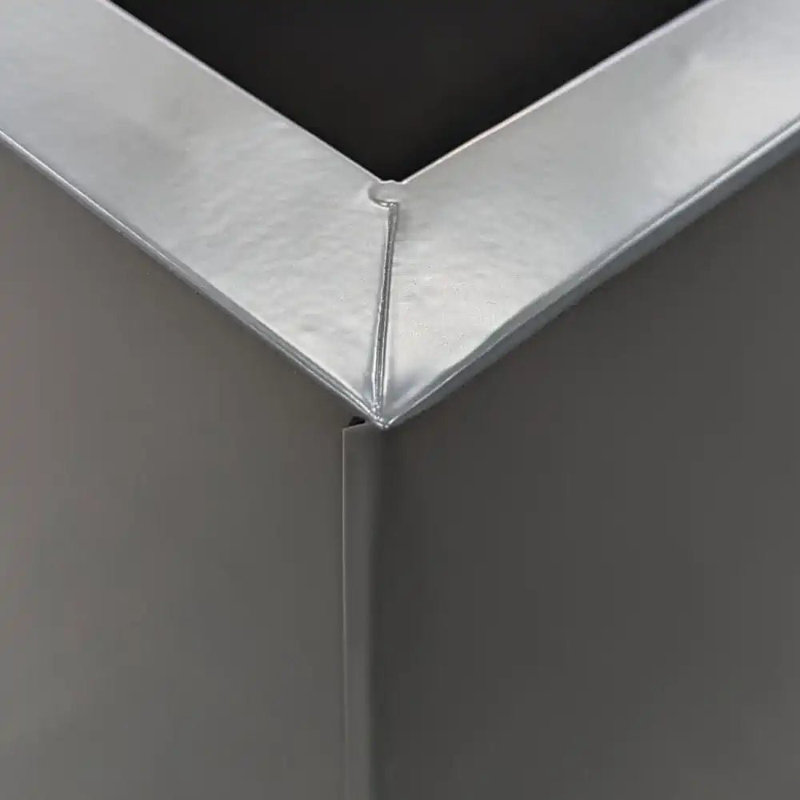 Babrow Metal Planter Box, 80cm H x 100cm W x 80cm D, Grey