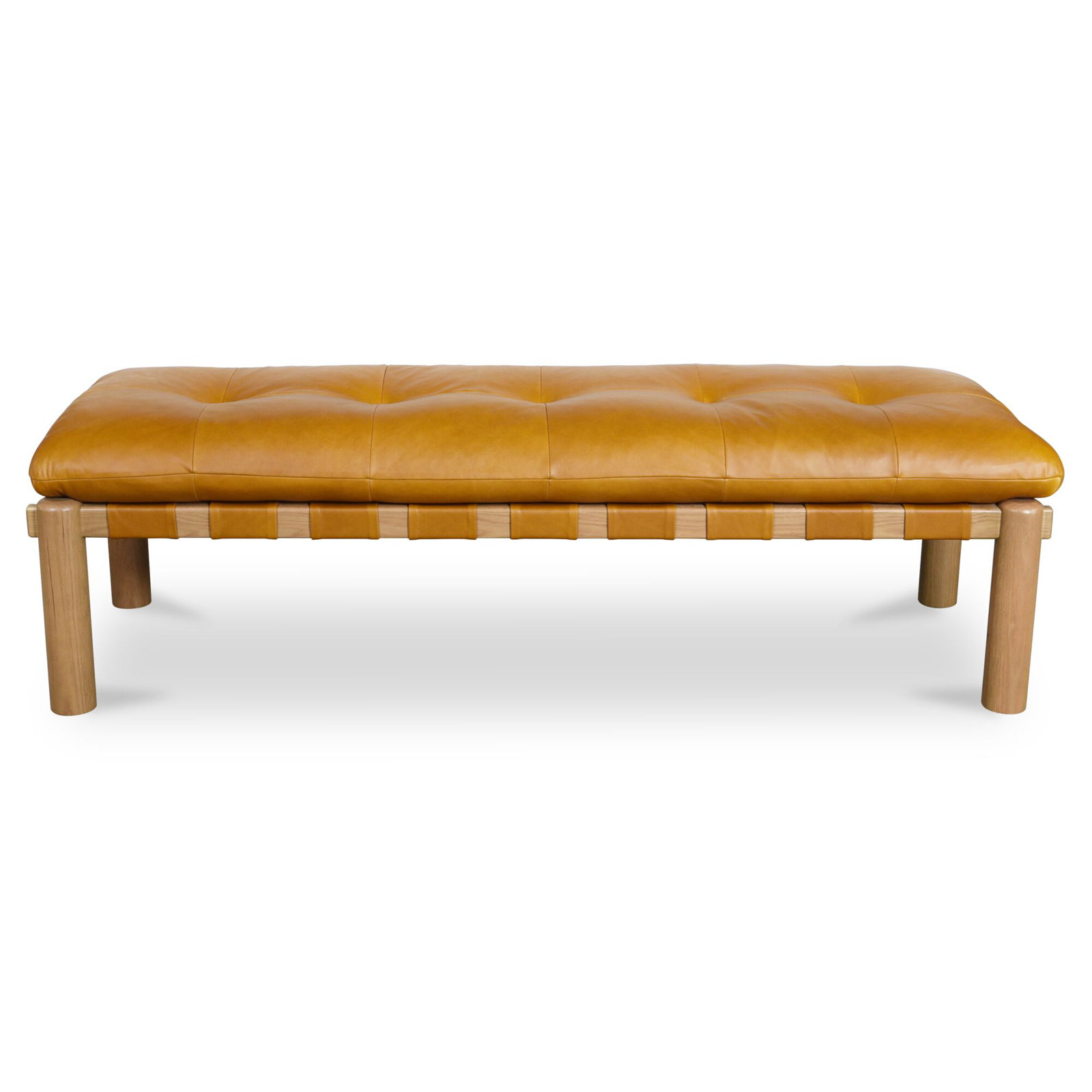 Tyson Leather Bench, Tan