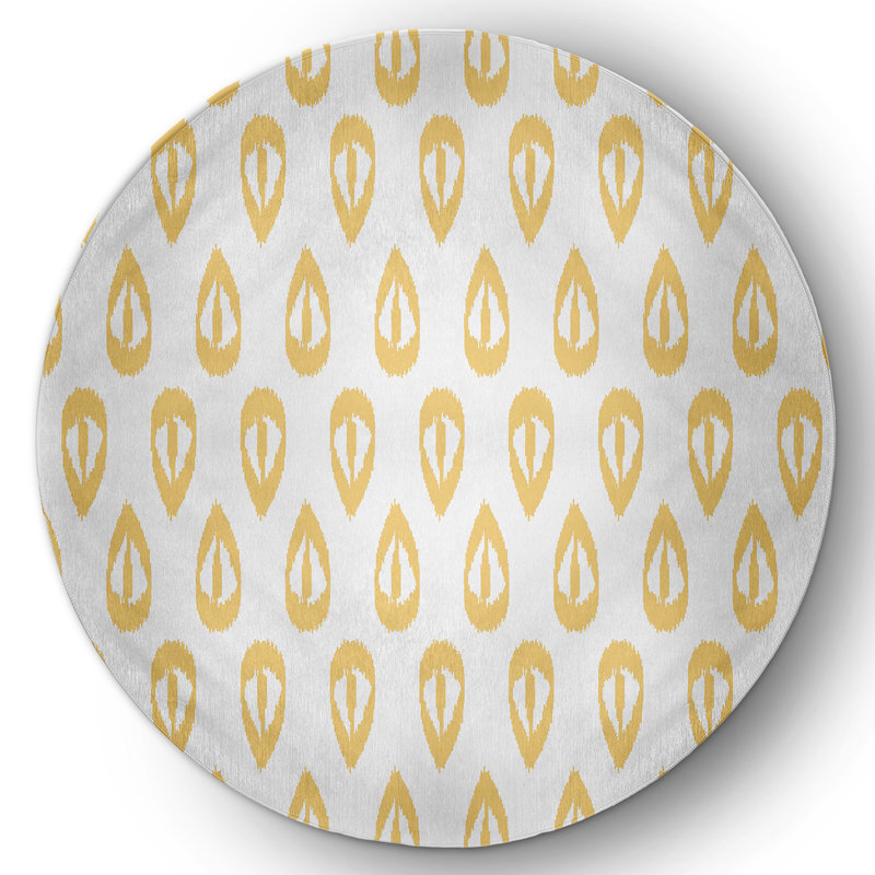 Melchior Chenille Geometric Indoor Rug, Round 5'