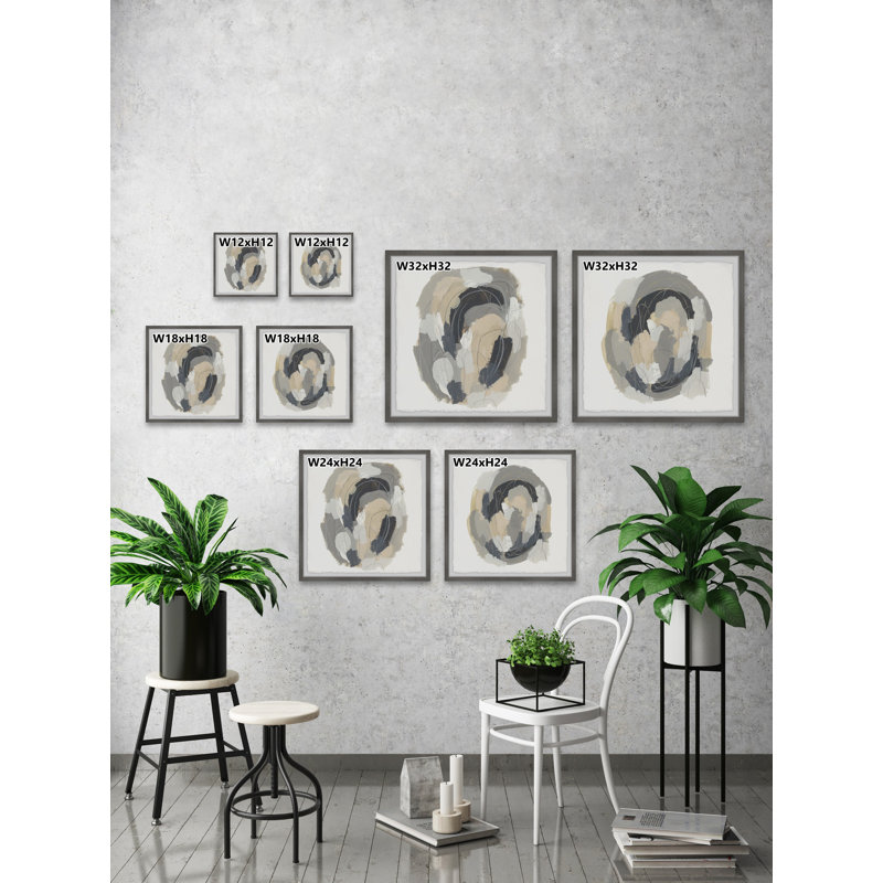 « neutral vortex v », ensemble de 2 reproductions de peintures à l’acrylique encadrées, H 12 po x l 12 po x P 1,5 po