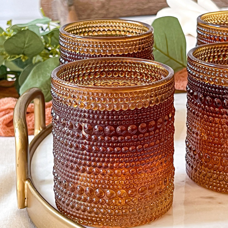 Cissy Drinking Glass Set, Amber