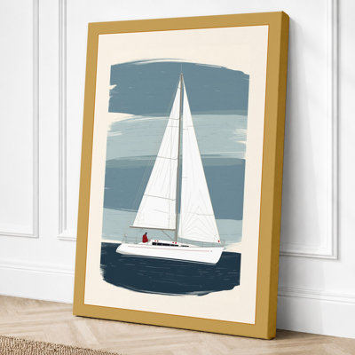Sailing at Dawn Mid-Century - Wrapped Canvas