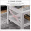 Table basse de style campagnard avec structure en bois, plateau en verre trempé et tablette de rangement en dessous