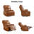 34.2'' Wide Modern Vegan Leather Swivel And Rocker Power Recliner Chair With USB Port-1221490731