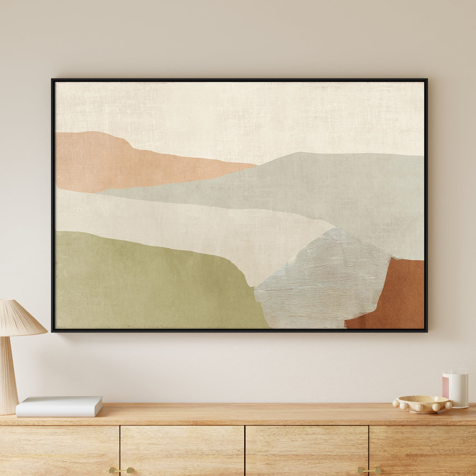Elspeth "Pastel Views" Painting, 41.5" H x 61.5" W, Black