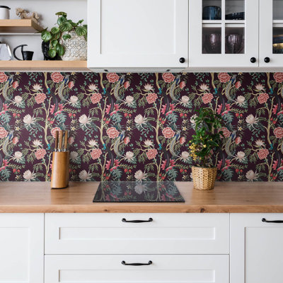 Caydie 30cm x 30cm PVC Mosaic Tile in Burgundy