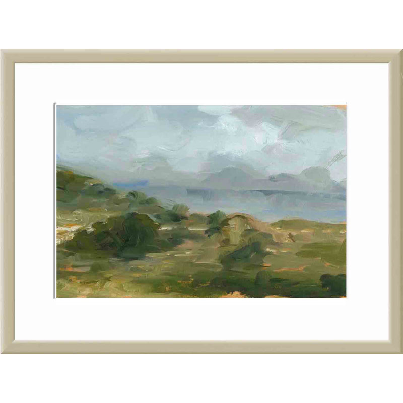 «Impasto Landscape IV» par Ethan Harper - peinture encadrée, H 12,09 po x l 16,09 po x P 1,1 po, Argent allemand