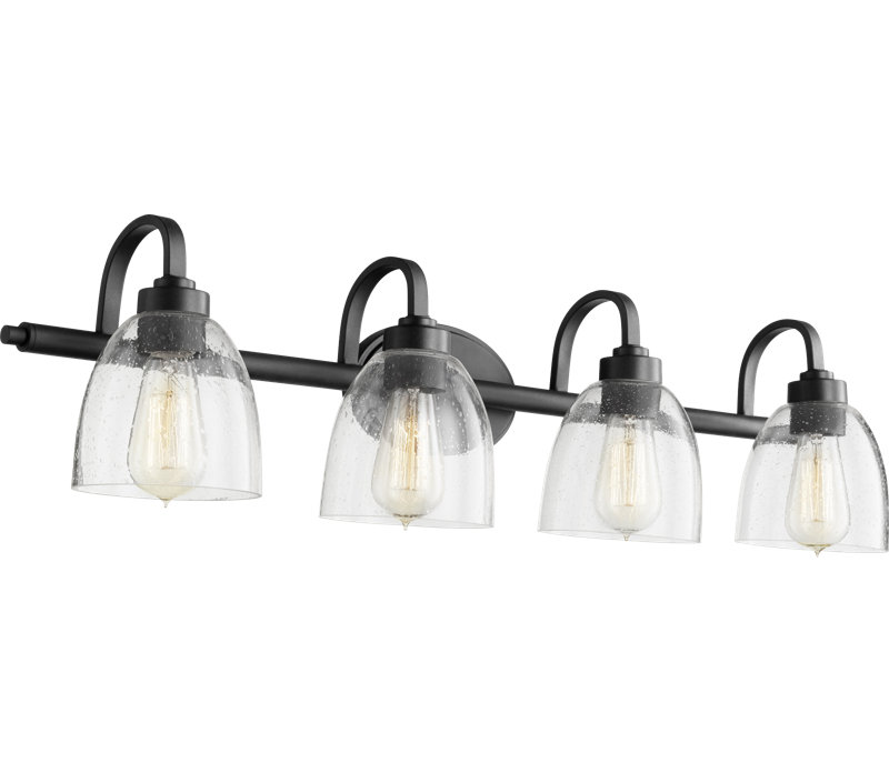 Éclairage de salle de bain à intensité variable 4 lumières Cariad, Transparent, Noir