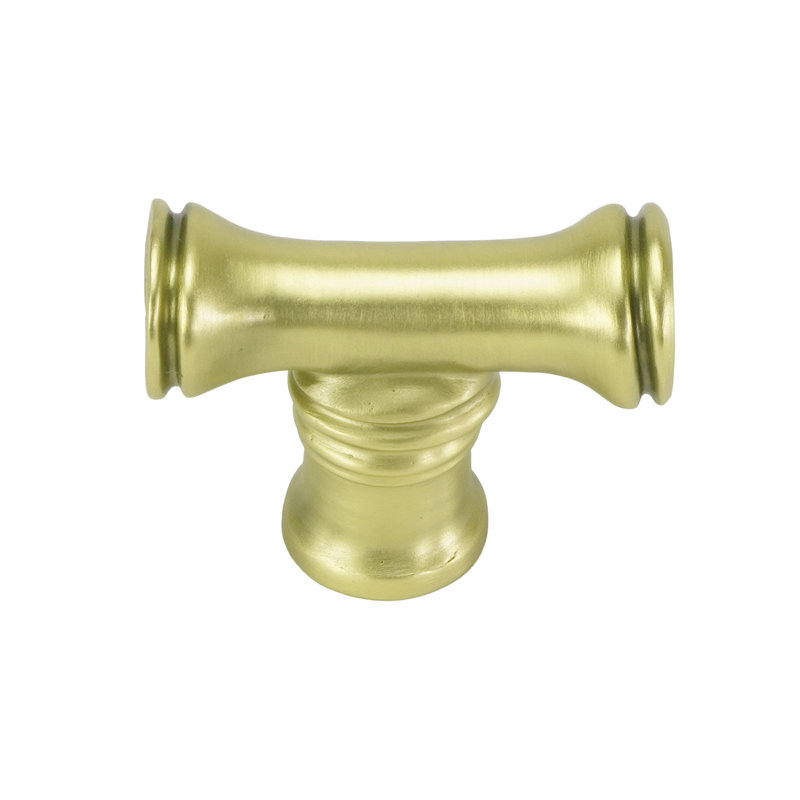 Bamboo small knob  in finish Jet, Brushed Brass