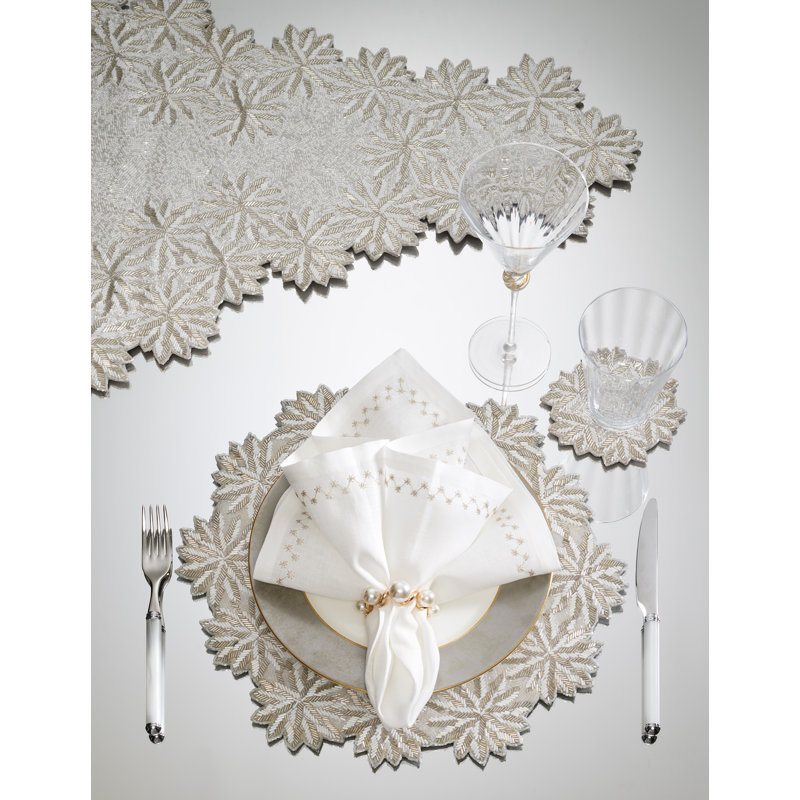 Winter Lace 4 Piece Coaster Set in a Gift Bag