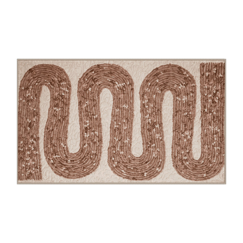 Tapis brun lavable à la machine, Rectangle 4 pi x 6 pi