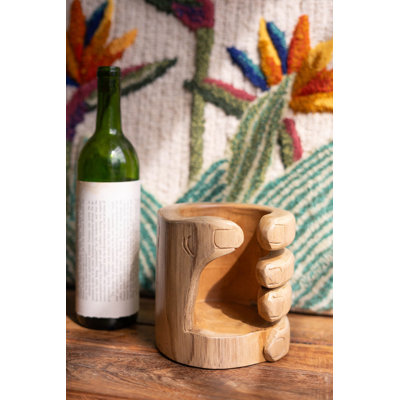  Support à vin décoratif en bois de teck