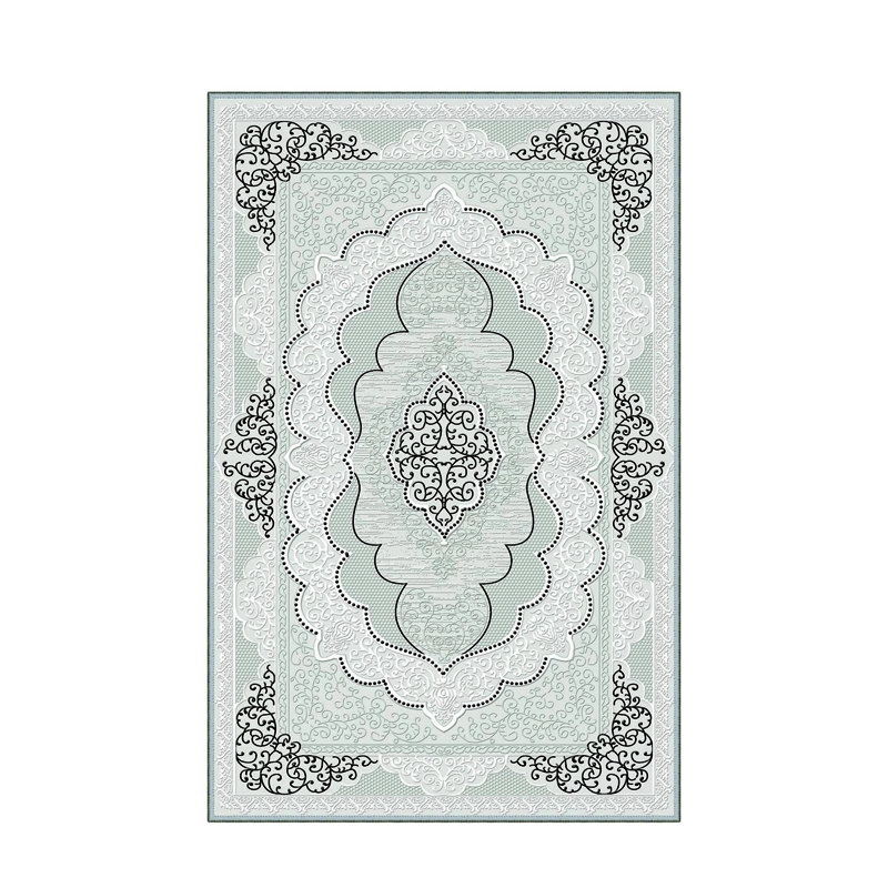 Stylish Hall Carpet (3.3 x 6.6 ft), 100% Polyester, 0.3 in Pile Height | Antibacterial, Non-Slip PVC Felt Dot Underside | Machine Washable, 3D Digital Print, Durable & Easy to Clean | Perfect for Entryway & Living Areas