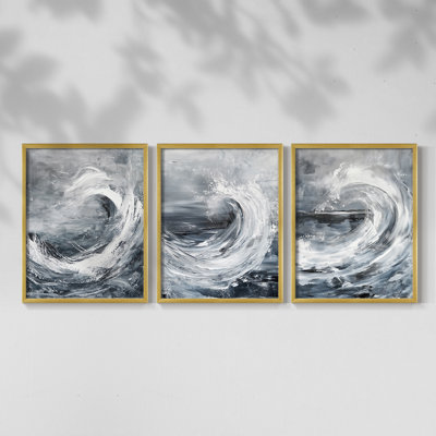 Série Sea and Shore XXVII - Ensemble de 3 estampes numériques - Prêt à accrocher