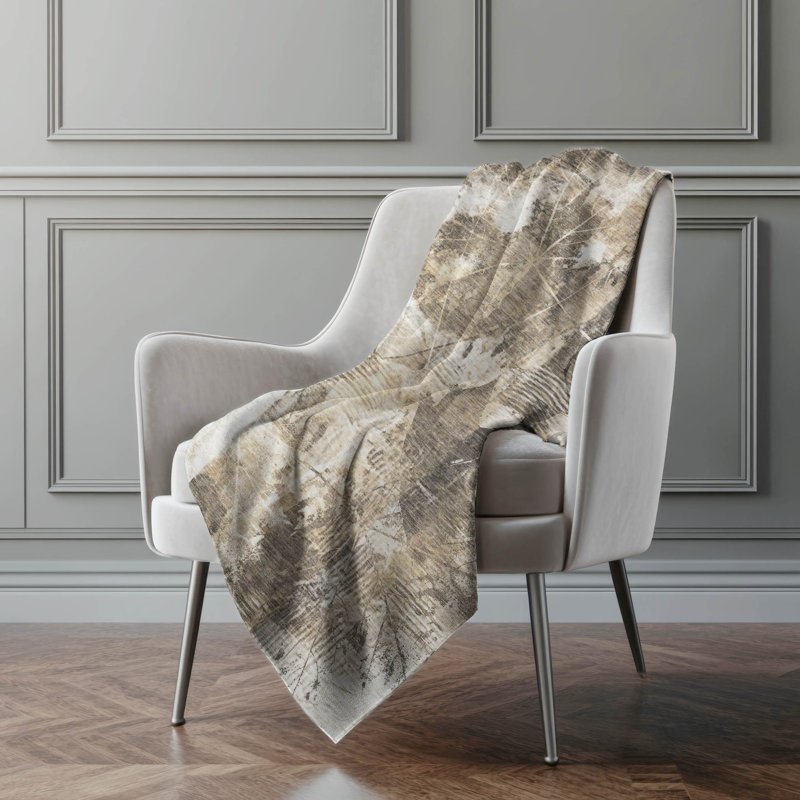 Jeté en sherpa floral Addison, Beige
