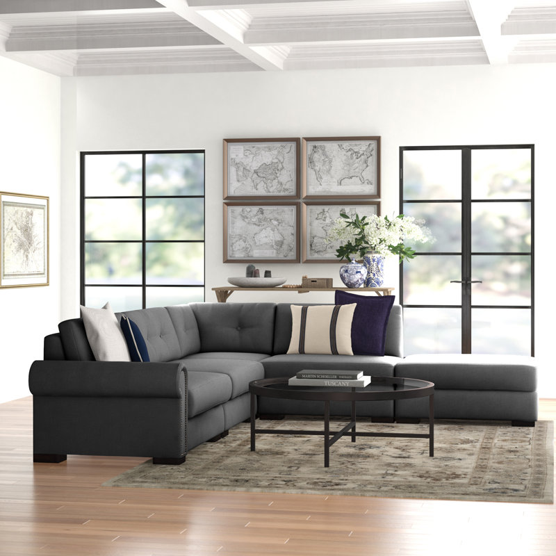 Canapé modulaire en coin de 121 po Mosely, Charbon de bois Revolution®, Face à la droite