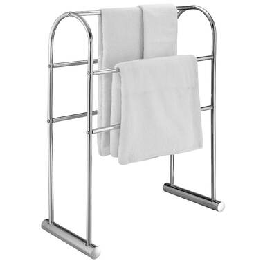 SunnyPoint Heavy Weight Classic Decorative Metal Fingertip Towel Holder  Stand for Bathroom, Kitchen, Vanity and Countertops. (Brush Chrome, 13.5 x