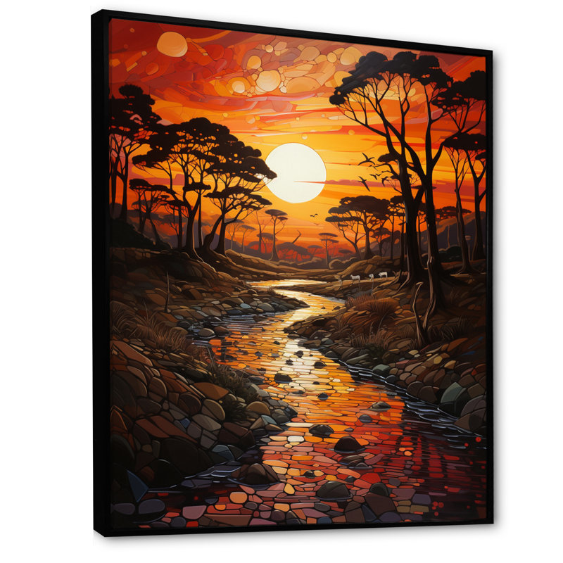 Bato Savannah Serenade africaine, H 32 po x l 24 po x P 1 po, Cadre flottant noir
