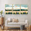 Paysage naturel - Peinture sur toile 3 pièces-86896611-86896612