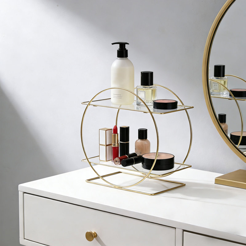 Iron Makeup Organiser, Black/Gold