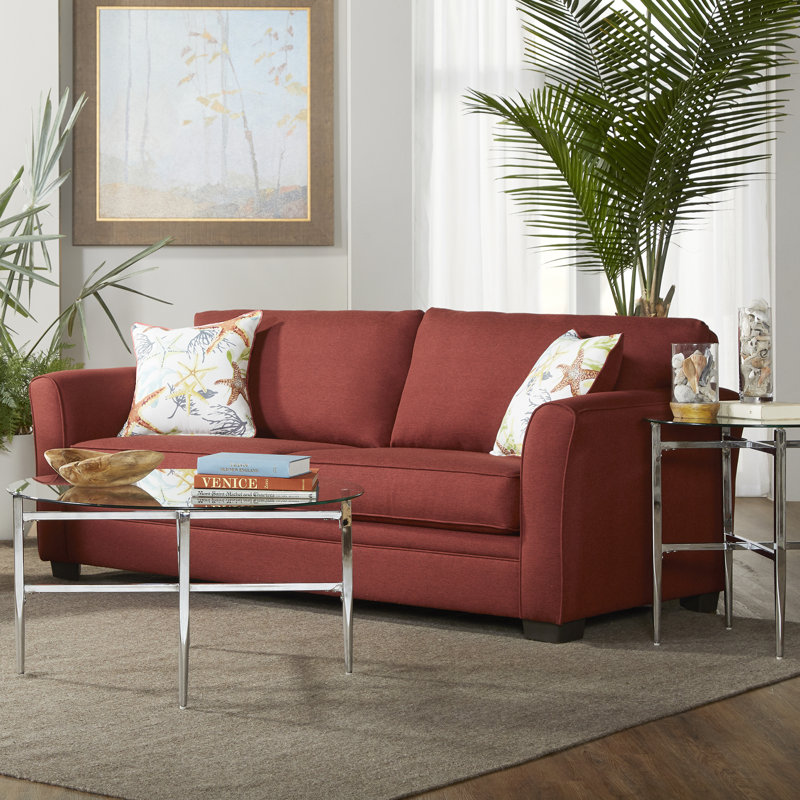 Hannes Upholstered 86.5'' Sleeper Sofa, Chili Pepper Polypropylene/Olefin