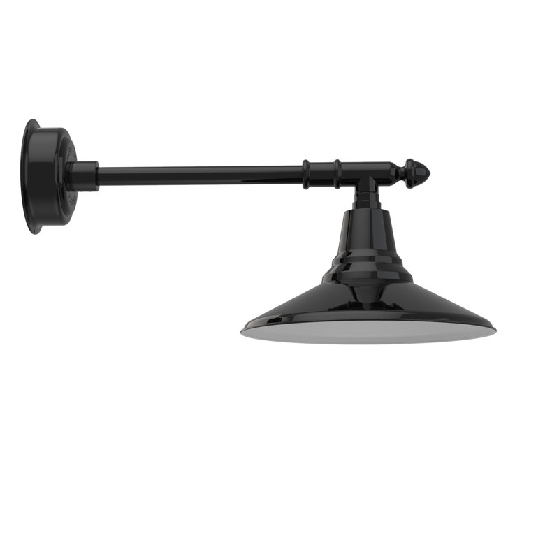 Luminaire de grange d’extérieur à del Anton, H 11 po x l 14 po x P 28 po, Noir