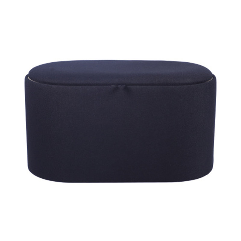 Repose-pieds avec rangement et plateau réversible en bois - Naturel - Mobilier double usage, Noir