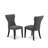 5 Piece Dining Table Set Includes a Rectangle Dining Room Table with X-Legs and 4 Dark Gotham Linen Fabric Parsons Chairs, Wire brushed Black-437244142-437244145-437244144