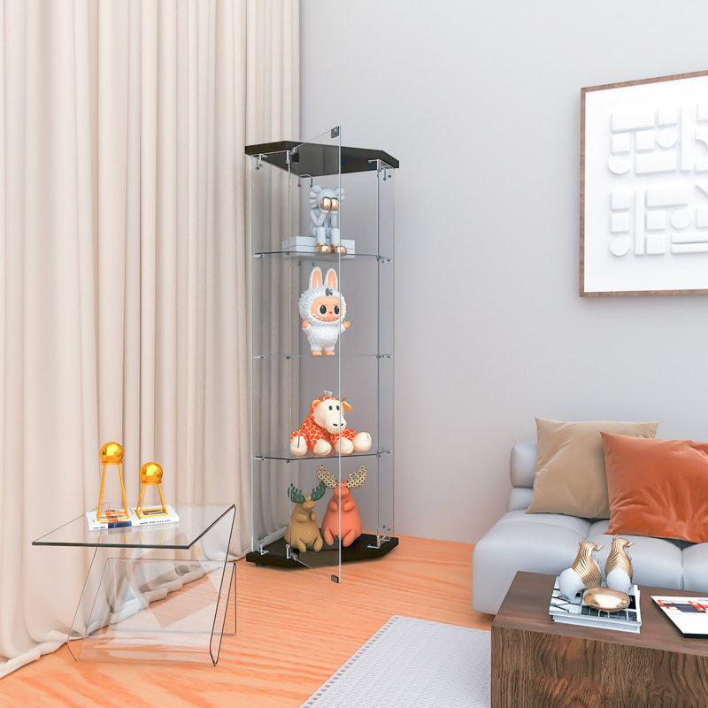 Vitrine en verre avec 4 tablettes