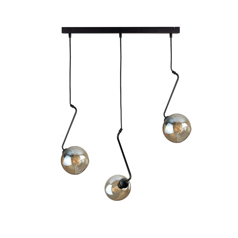 Betim - Light Matte Black Unique/Statement Pendant, Gold/Orange, 3