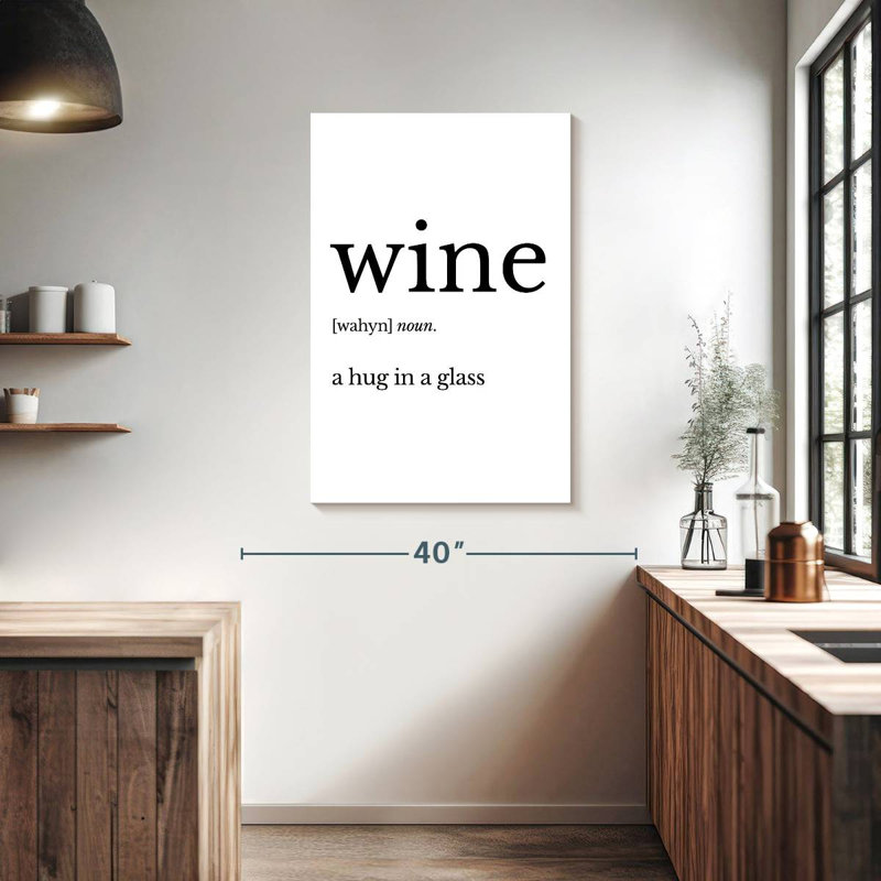Wine Typography, 39" H x 26" W