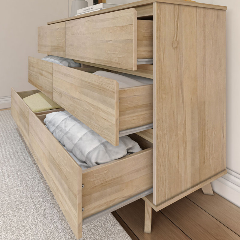 Commode scandinave à 6 tiroirs Lauritzen, Blond