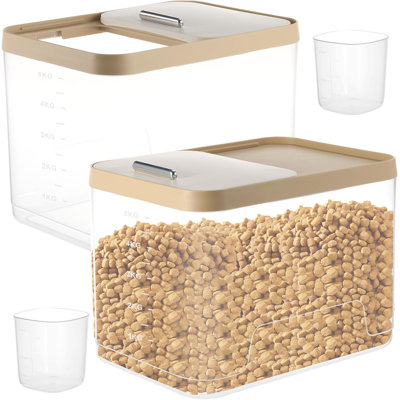 Ensemble de 2 contenants hermétiques pour aliments pour chiens, bac de rangement transparent pour animaux 10 lb