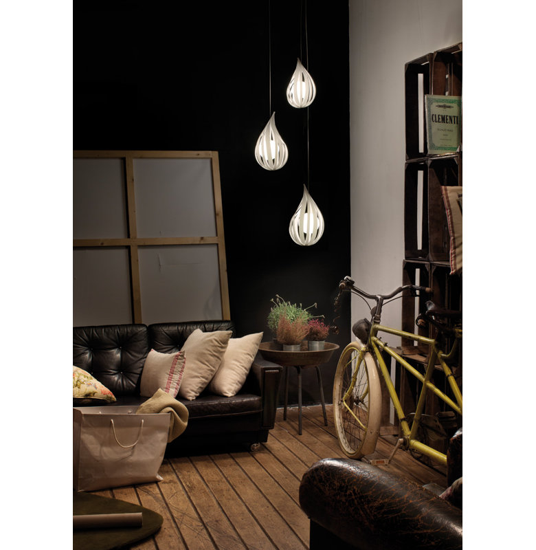 Raindrop 1 - Light Pendant, 14.2" H x 8.7" W x 8.7" D, Ivory White, G-9 Base