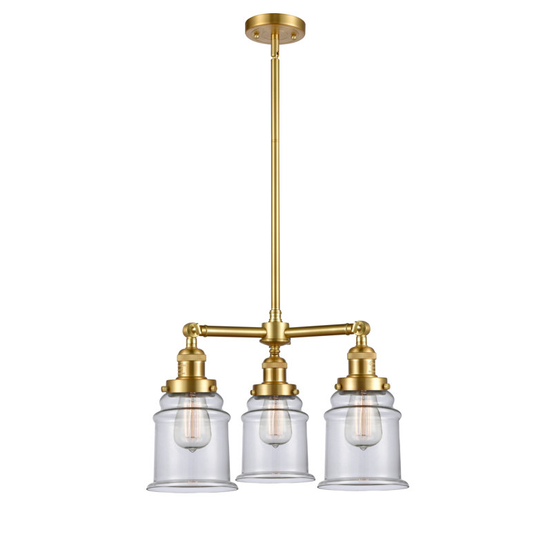Donson 3 - Light Dimmable Classic / Traditional Chandelier, Clear, 6 Watt Vinage LED Bulb, Polished Chrome