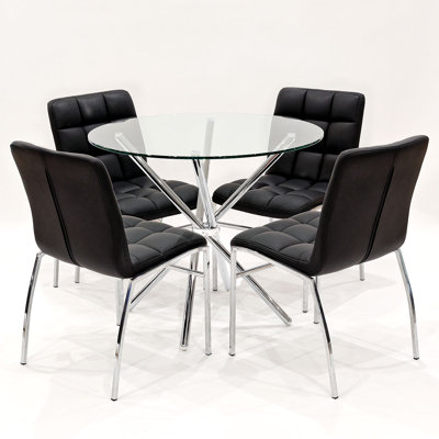 Sittingbourne 4 -Person Glass Dining Set