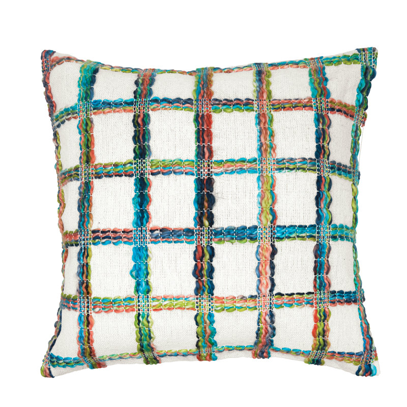 Multicolor Hand Loomed Geometric Throw Pillow