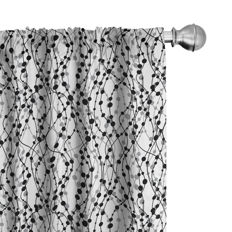 Geometric Semi-Sheer Rod Pocket Sliding Panel, 28" x 95"