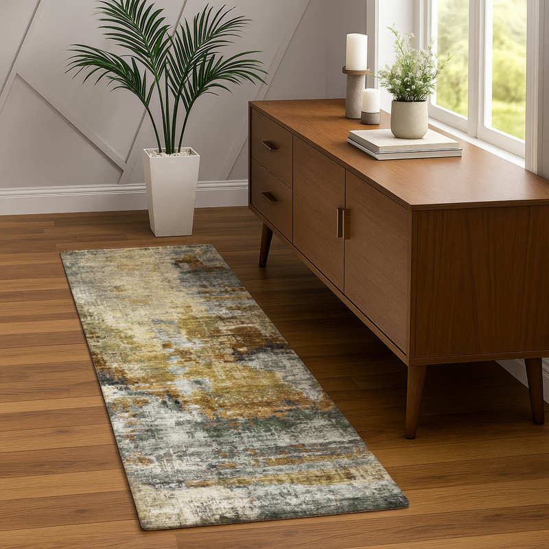 Machine Washable Indoor/Outdoor Chantille ACN2300 Abstract Rug, Runner 2'3" x 7'6"