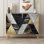 Buffet, armoire de rangement pour la cuisine avec 2 portes, motif géométrique circulaire en bronze doré et console pour salle à manger - L 35 po x l 18 po x H 29 po