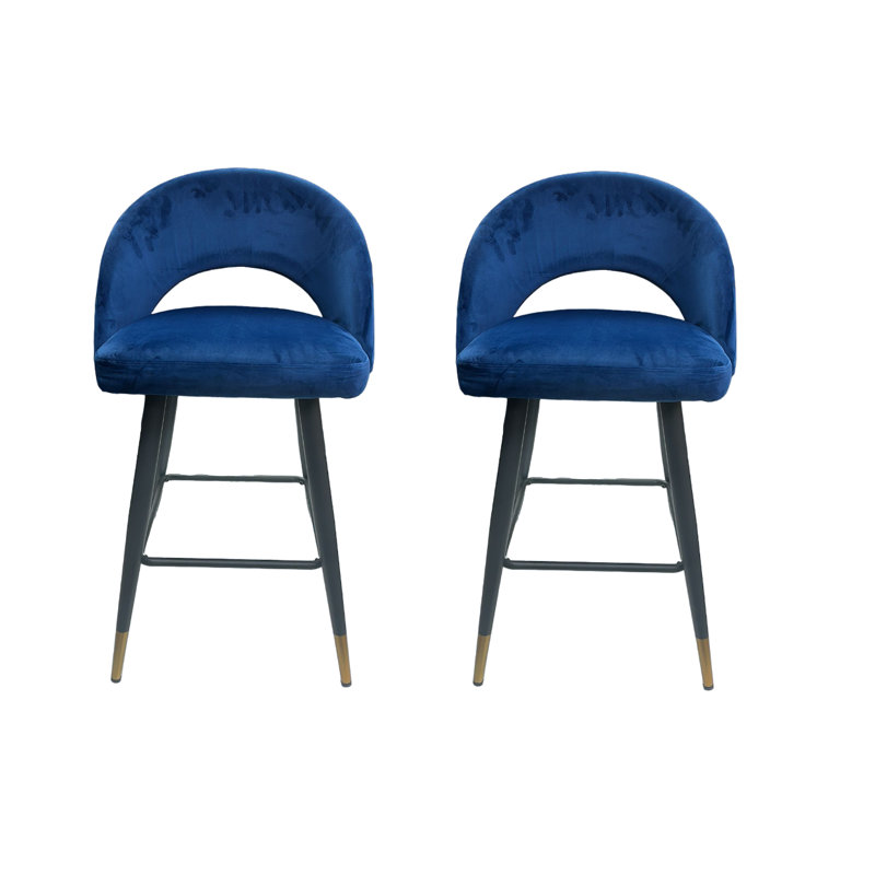 Tabouret de comptoir 26 po Ludwin, Bleu