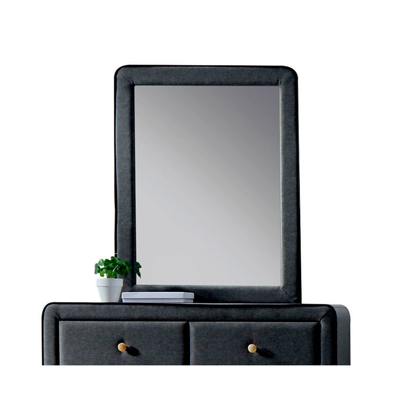 Valda Light Gray Fabric Mirror
