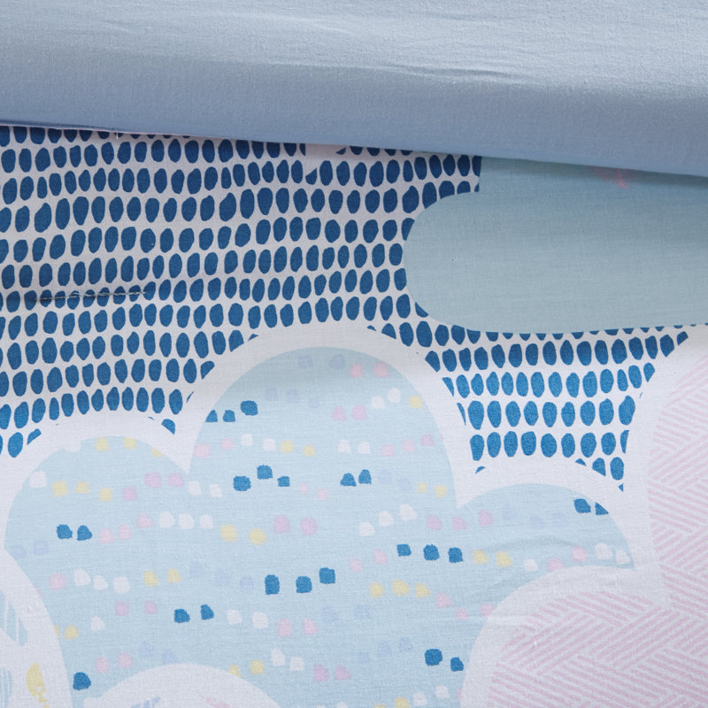 Cloud Cotton Comforter Set, Twin Comforter + 1 Sham + 2 Pillows, Blue