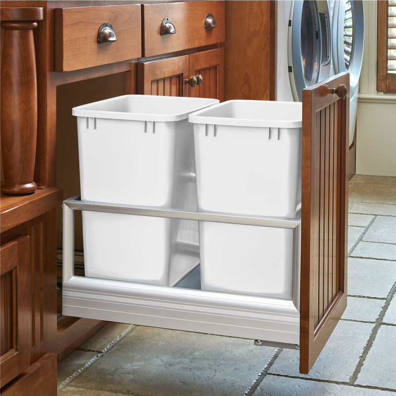 Rev-A-Shelf Poubelle, RV-1024-11-2, 6.75, Blanc